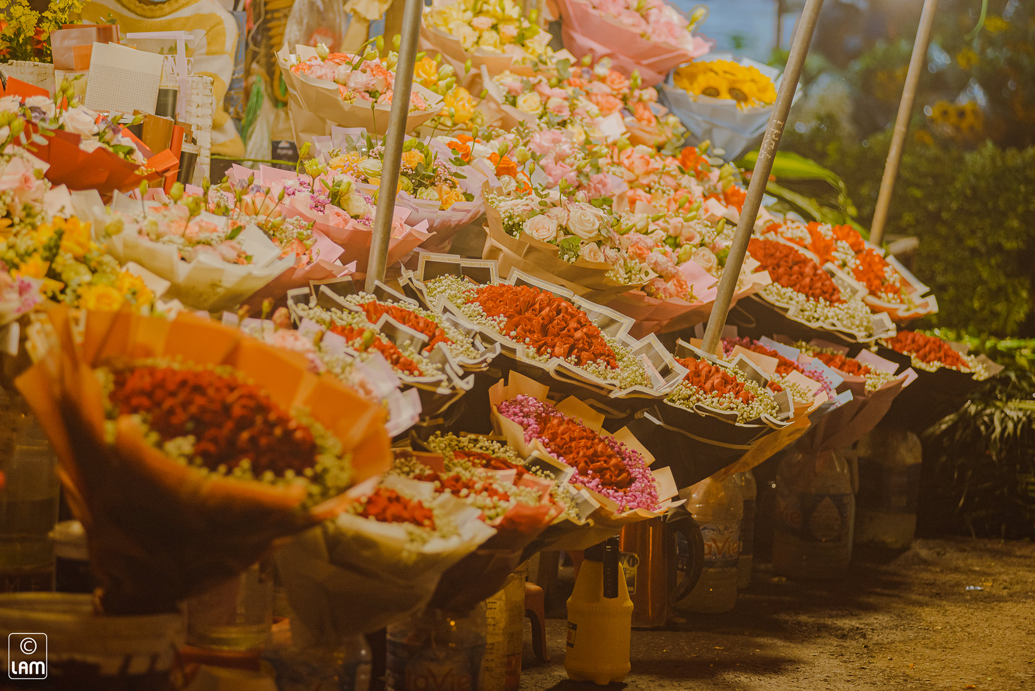 Chợ hoa Quảng Bá 1 địa điểm du lịch Hà Nội rực rỡ về đêm 257694313_613101283224623_131836762207767472_n