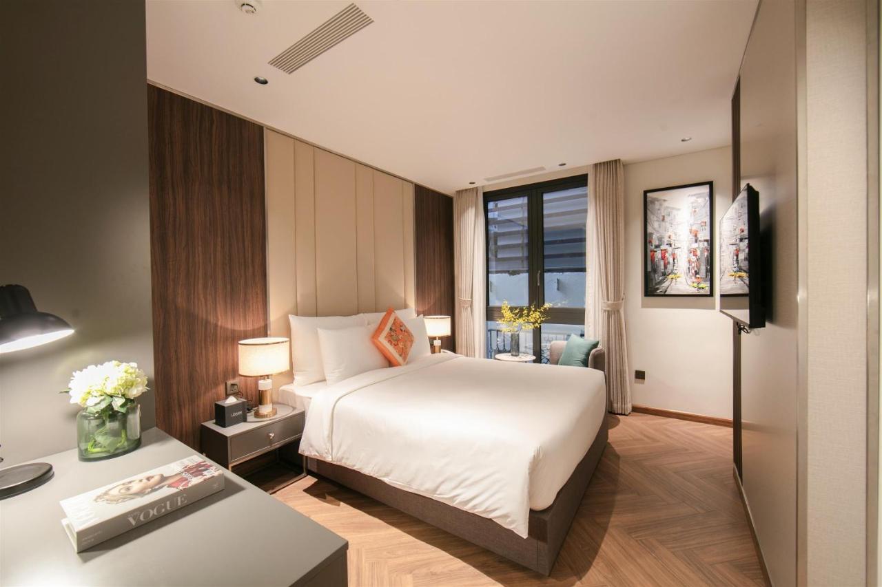 Mặt tiền Léman Old Quarter Hotel Hà Nội ban ngày - ảnh thực tế