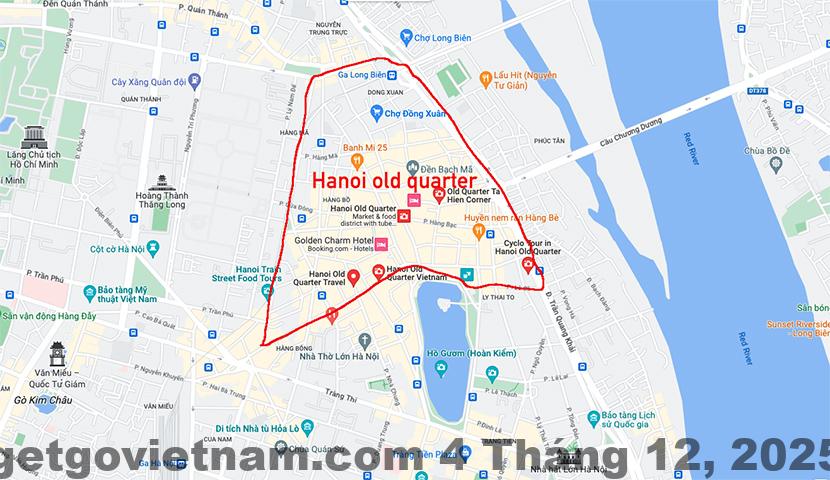 Bản đồ khu phố cổ Hà Nội gần Su Casa