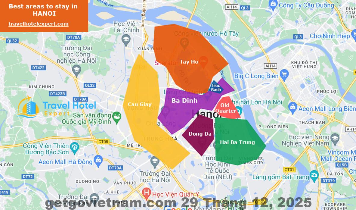 Bản đồ vị trí khách sạn Lakeview Residence Hotel Hà Nội