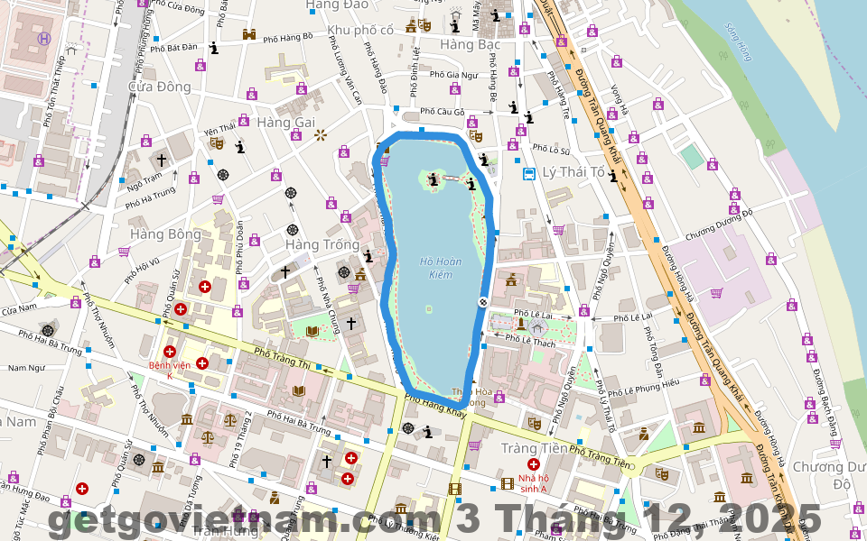 Bản đồ vị trí khách sạn The Little Hanoi gần hồ Hoàn Kiếm