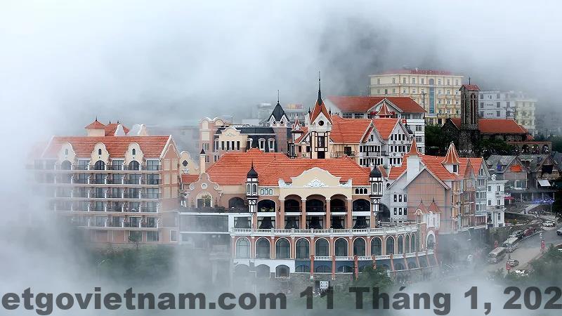 Khu vực buffet sáng tại Venus Hotel Tam Đảo với không gian rộng