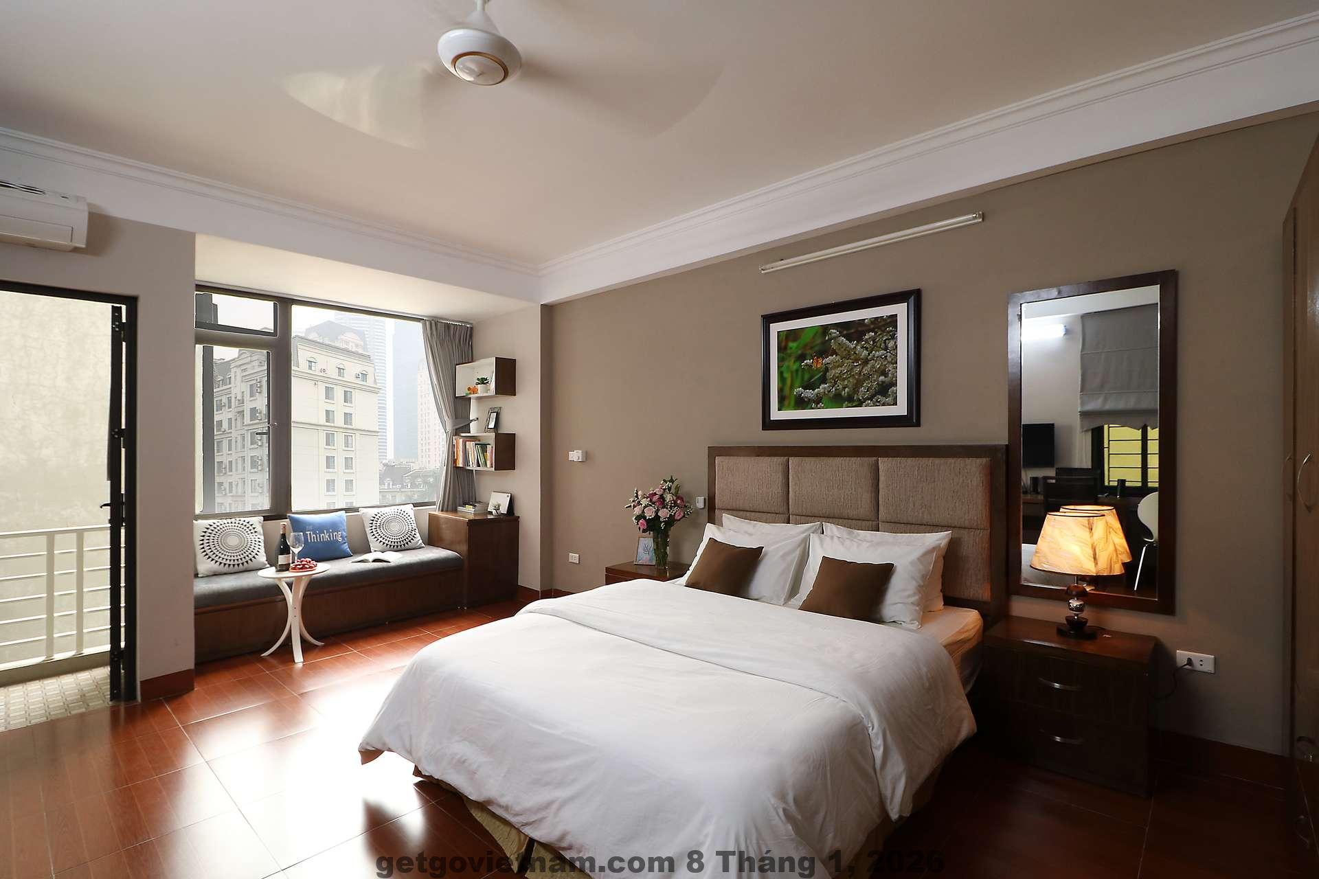 Phòng ngủ Brilliant Me Tri Hotel & Spa thiết kế hiện đại, gọn gàng