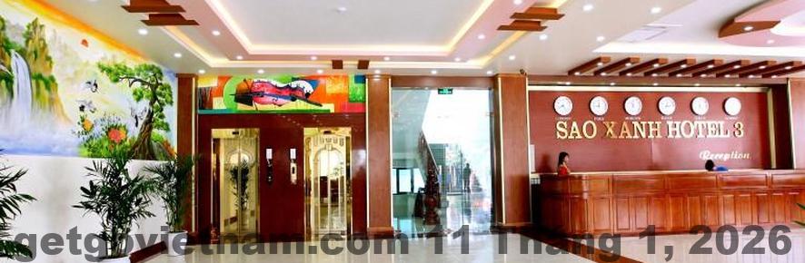 Khu vực lễ tân khách sạn Sao Xanh Sơn La với phong cách đơn giản