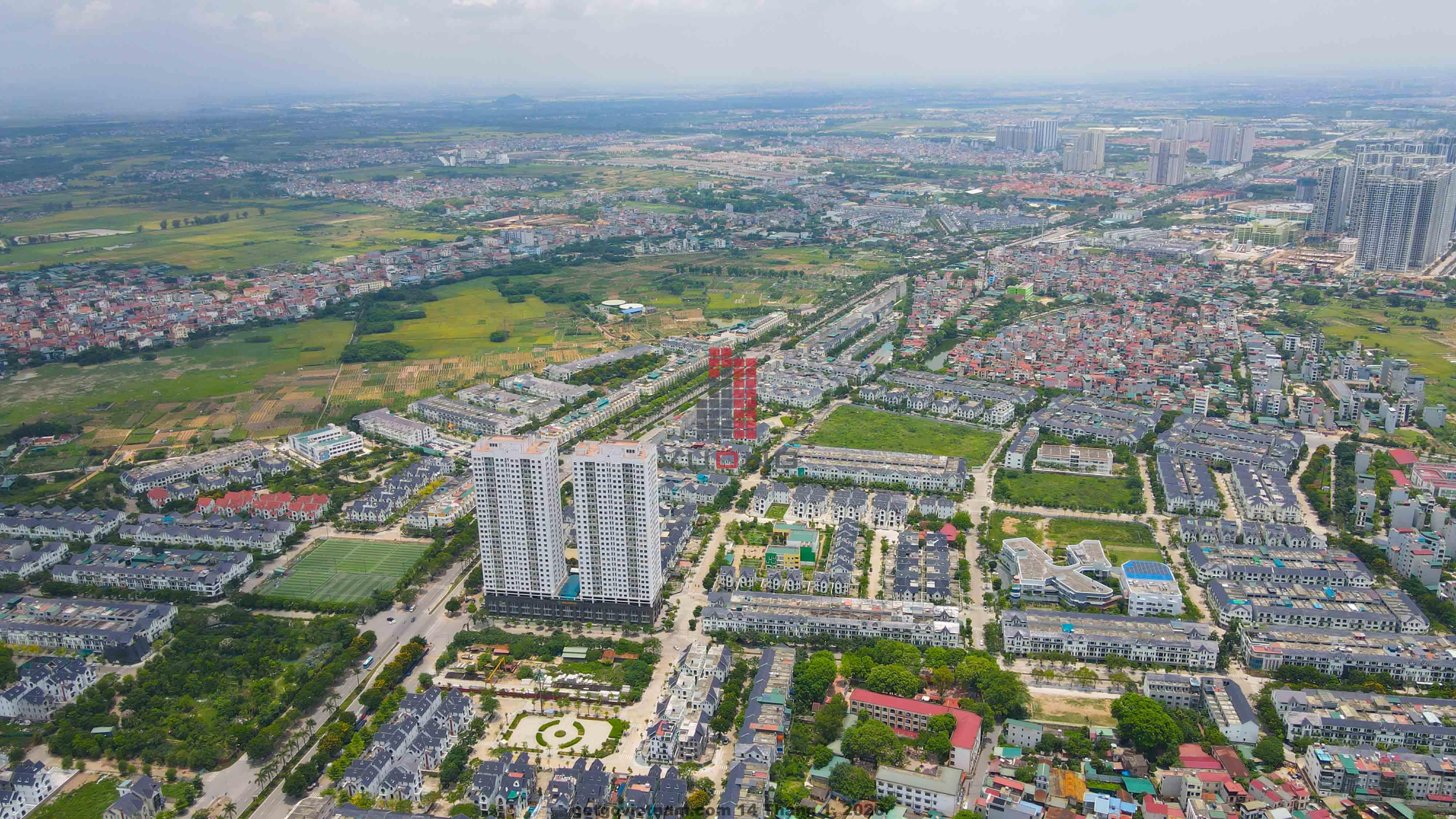 Toàn cảnh khu đô thị Geleximco Hoài Đức – khu vực Khách Sạn Royal tọa lạc