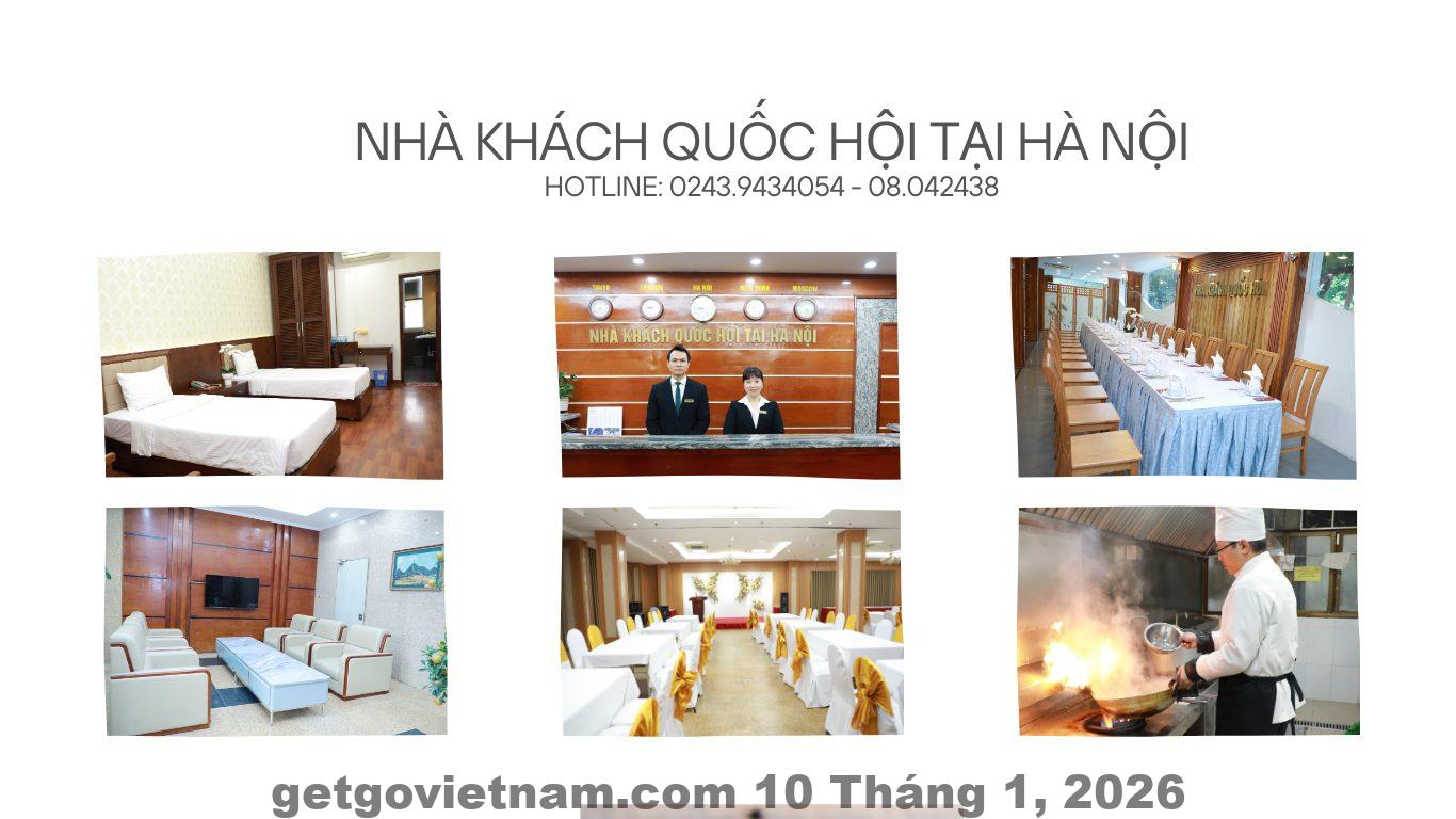 Phòng nghỉ tại Nhà khách Quốc hội có nội thất trang nhã, sạch sẽ và tiện nghi.
