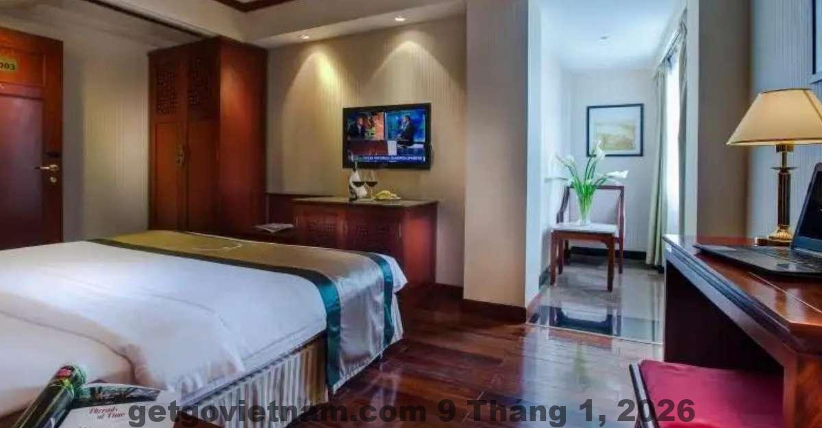Khu vực lễ tân Conifer Boutique Hotel nhỏ gọn, nhân viên phục vụ lịch sự và chuyên nghiệp