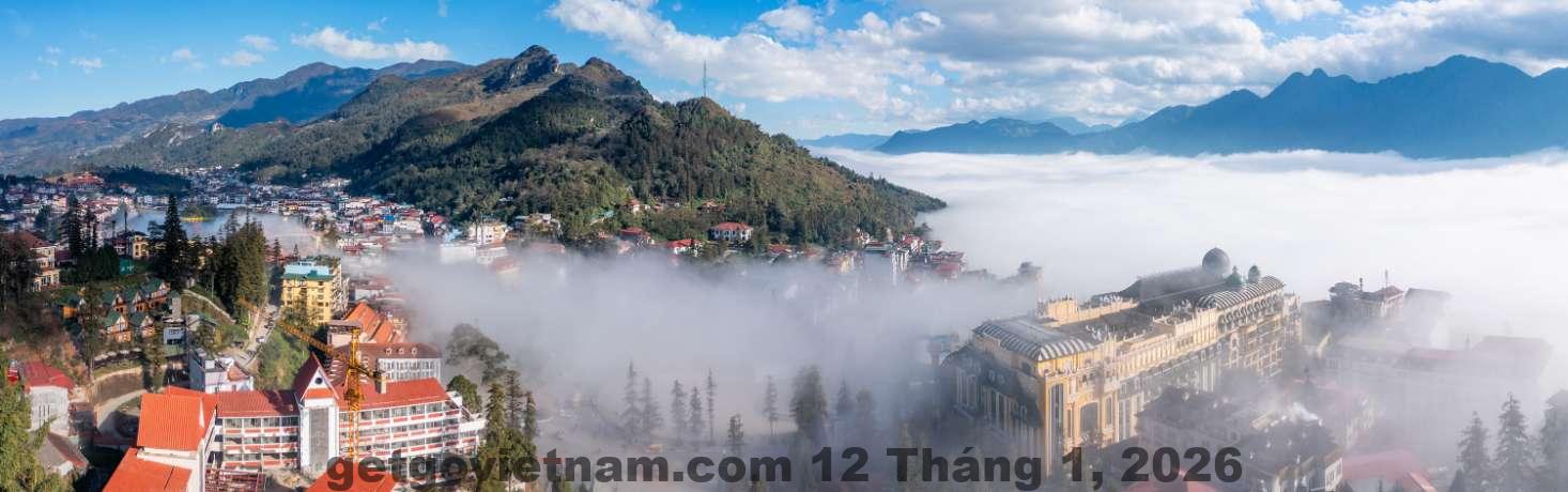 Đường Mường Hoa Sapa về đêm, khu vực trung tâm gần Central Sapa March Hotel