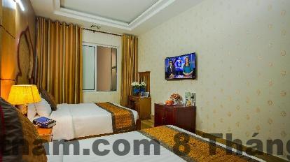 Phòng nghỉ Khách sạn Vọng Xưa với nội thất gỗ, phong cách truyền thống