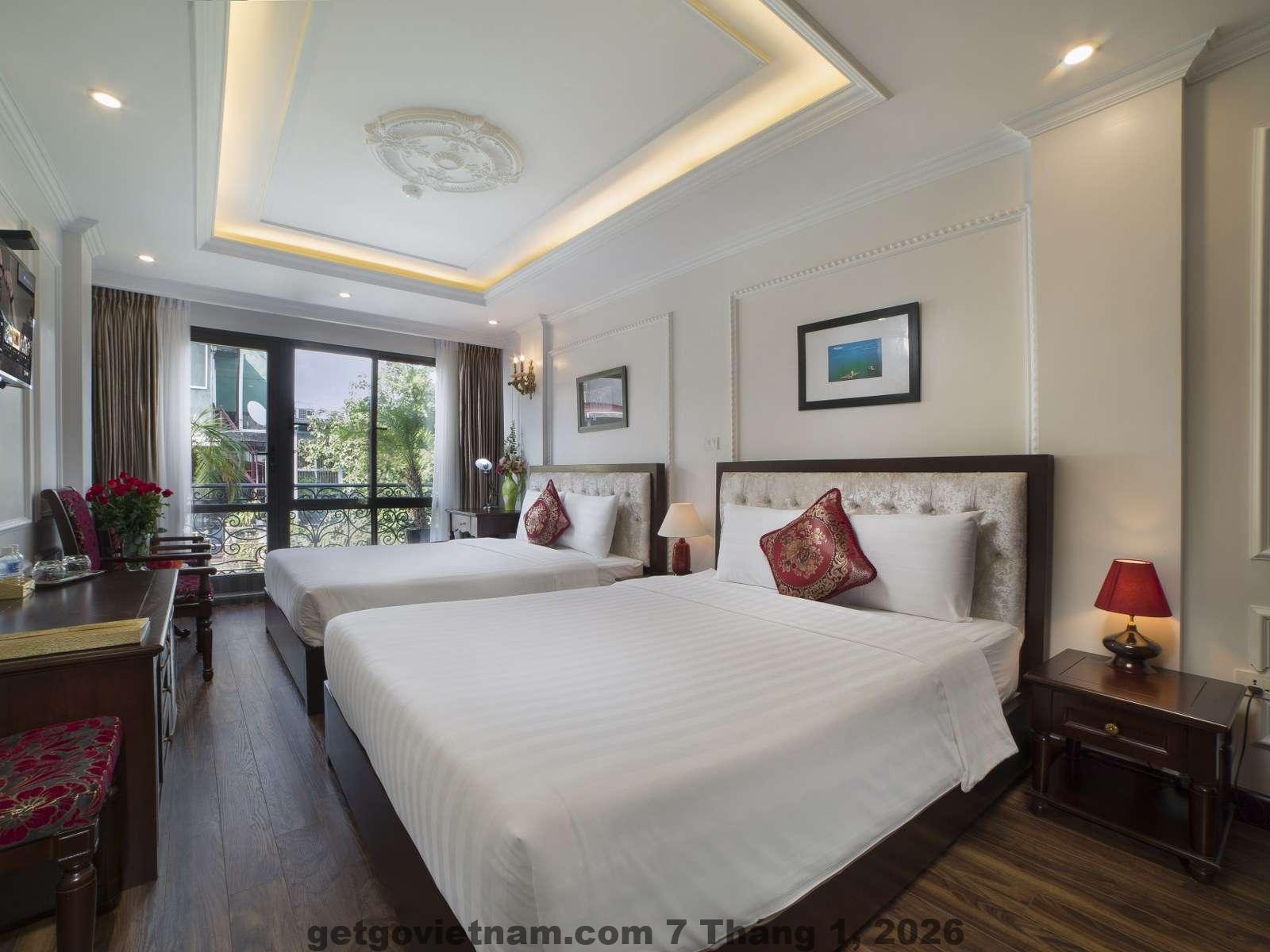 Phòng ngủ khách sạn Le Foyer Hà Nội