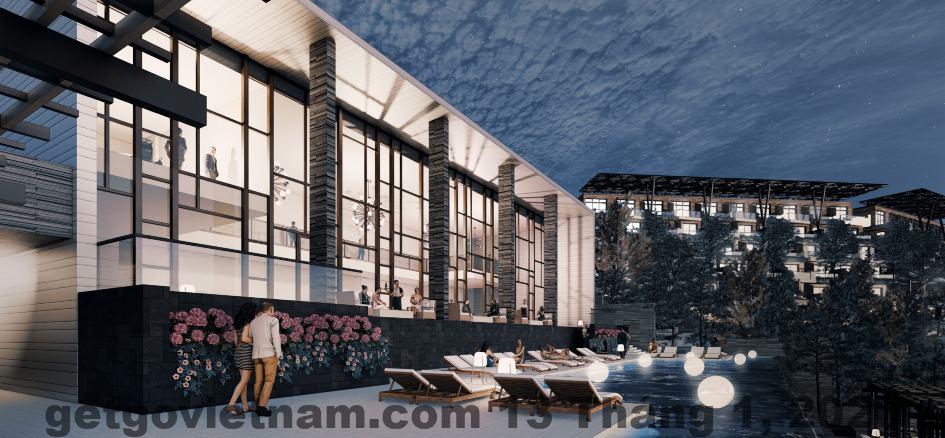 Hồ bơi sạch sẽ, tạo không gian thư giãn cho du khách.