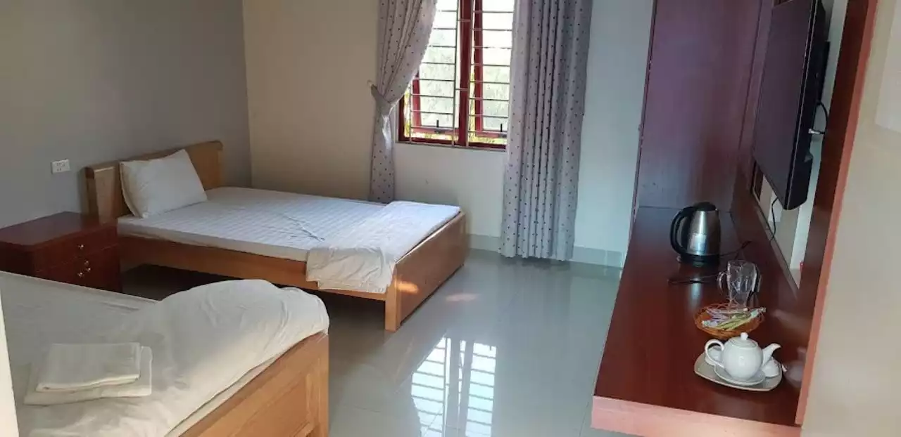 Mặt tiền khách sạn Nam Mỹ Hotel Lai Châu nằm tại khu trung tâm thành phố