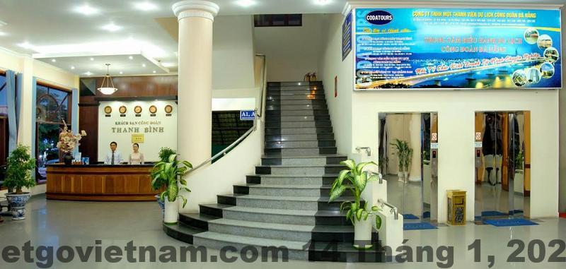 Khu vực sảnh lễ tân Khách sạn Công đoàn Thanh Bình Đà Nẵng