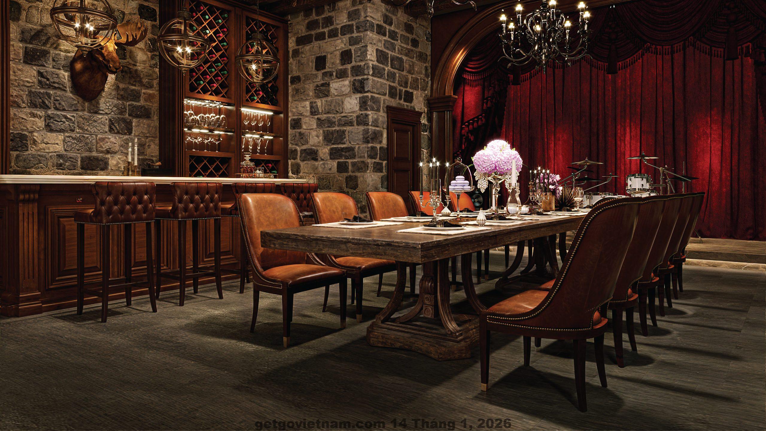 Không gian nội thất minh họa phong cách đơn giản, thực dụng tương tự Noblesse Hotel