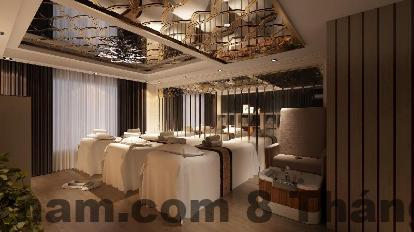 Khu vực ăn sáng tại SPLENDID HOTEL & SPA với buffet đơn giản