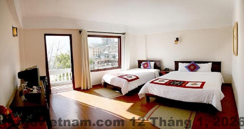 Phòng ngủ Chapa Dew Hotel Sa Pa thiết kế hiện đại, tông sáng