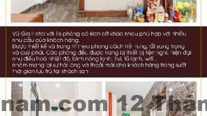 Phòng ngủ tiêu chuẩn tại Khách sạn Vũ Gia Hotel – giường đôi, nội thất cơ bản, không gian nhỏ