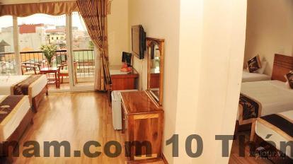 Phòng ngủ tiêu chuẩn tại Noibai Sunflower Hotel với giường đôi và nội thất cơ bản