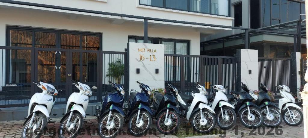 Không gian ngoài trời của Mỡ Homestay, lý tưởng để thư giãn và ngắm cảnh.