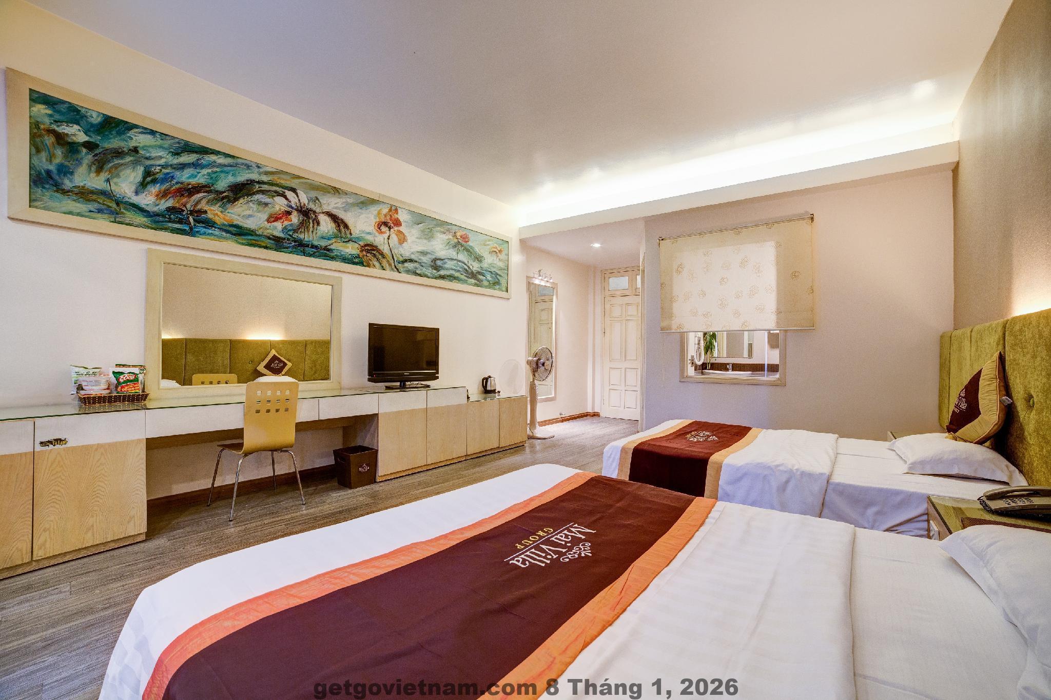 Mặt tiền Khách sạn Mai Villa Ngân Sơn nằm trong ngõ Nguyễn Thị Định, khu Trung Hòa Cầu Giấy Hà Nội