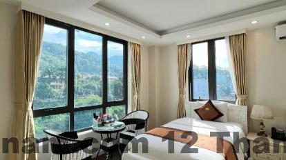 Phòng twin tại Khách sạn Thảo Nguyên Yên Minh phù hợp cho nhóm phượt