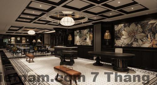 Phòng Deluxe tại The Legend Hanoi Hotel với thiết kế hiện đại, tông màu trung tính, diện tích vừa phải