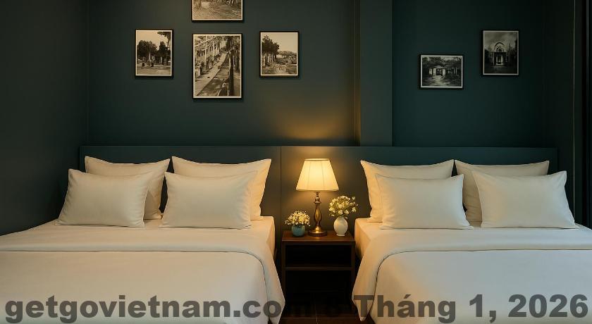 Phòng ngủ Hanoi Ben's Apartment and Hotel thiết kế tối giản có bếp nhỏ