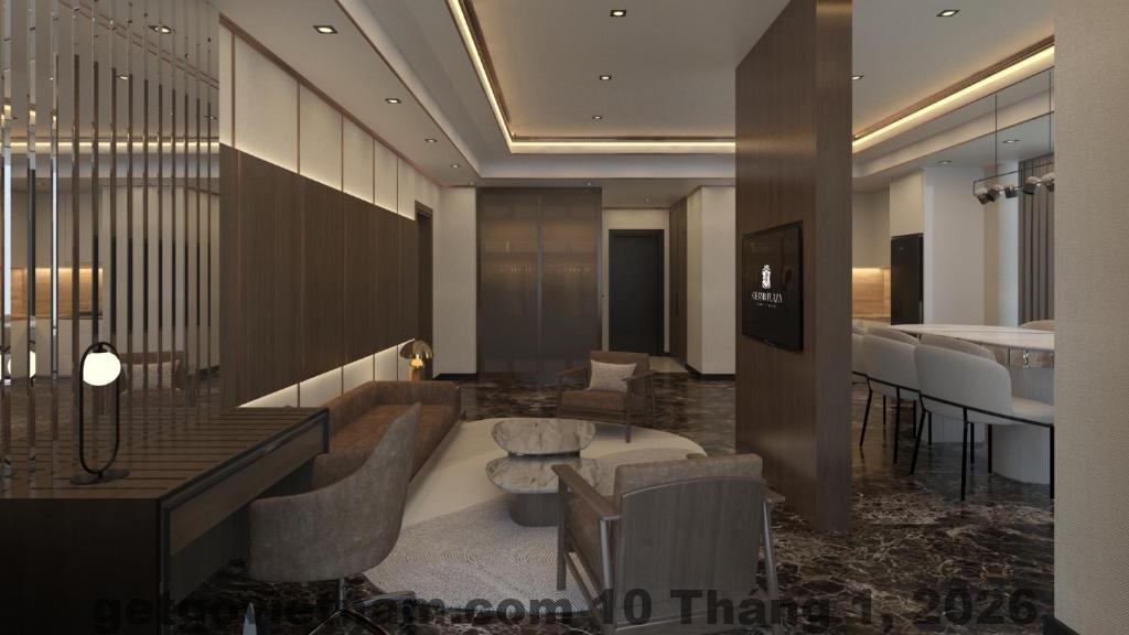 Phòng ngủ Grand Plaza Hotel Hanoi với nội thất cổ điển và diện tích lớn