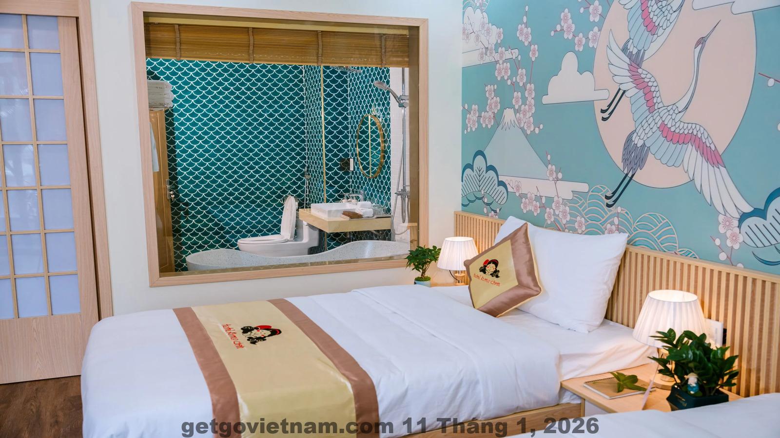 Khu vực sảnh và lounge nhỏ tại Kumo Chan Hotel Mộc Châu