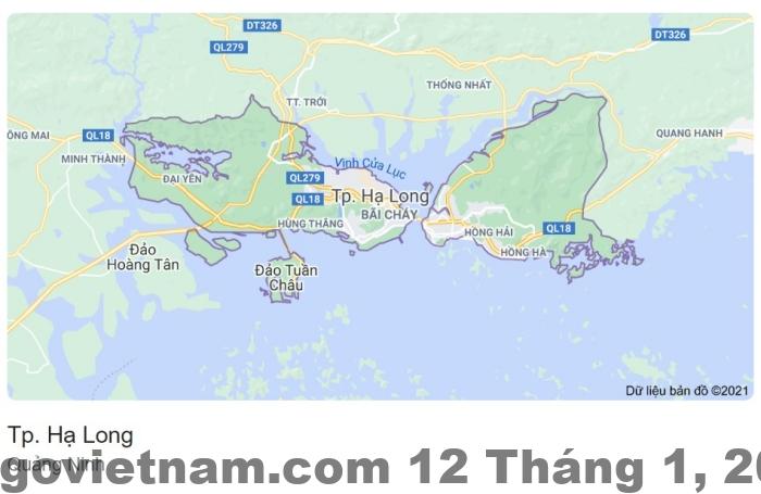 Bản đồ du lịch Hạ Long – khu Hòn Gai nơi homestay tọa lạc