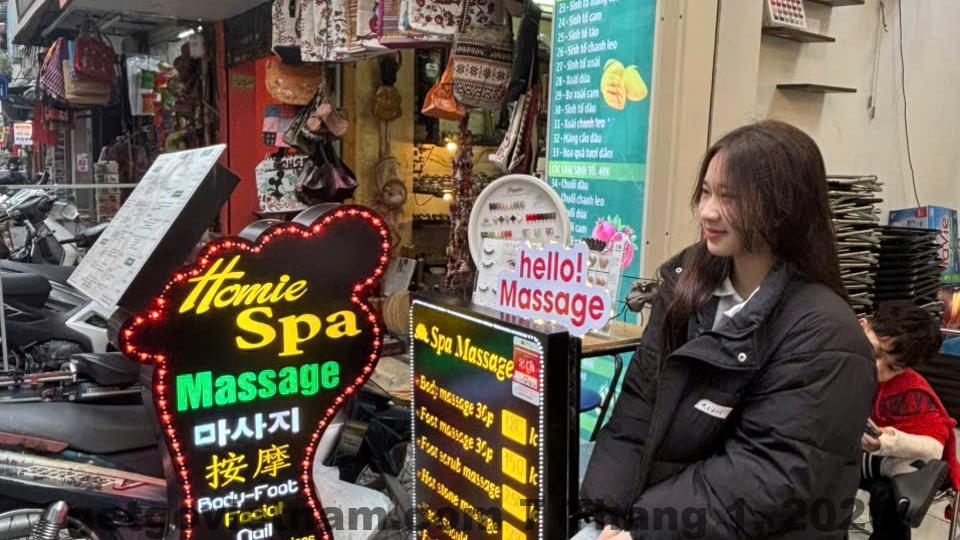 Không gian spa massage tại khách sạn Spa Hàng Bông dành cho khách lưu trú