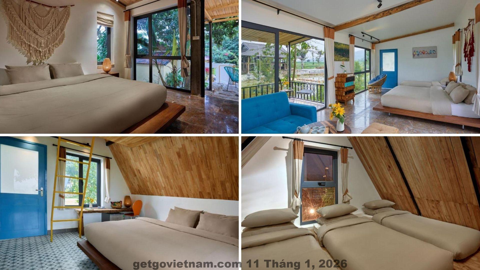 Khu vực ăn sáng đơn giản tại khách sạn Hotel Hải Âu