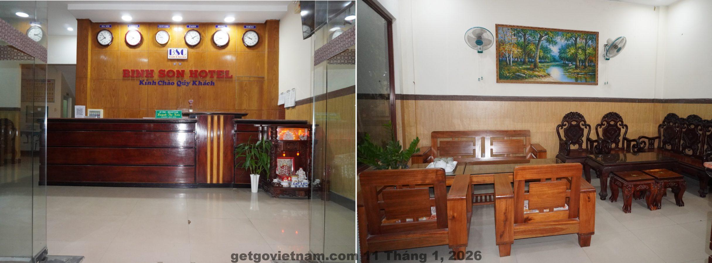 Phòng nghỉ tại Khách Sạn Bình Sơn Bình Liêu với nội thất cơ bản, gọn gàng và đầy đủ tiện nghi