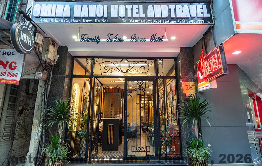 Toàn cảnh mặt tiền Hanoi Omina Hotel and Travel