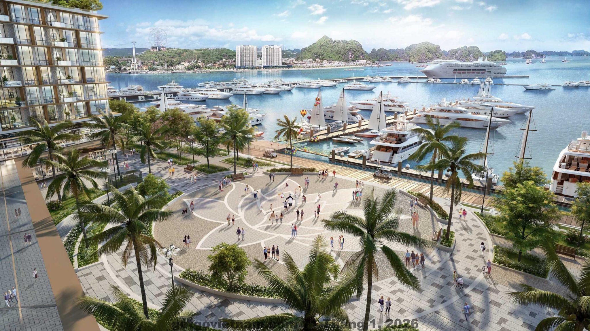 Quảng trường Sun Plaza Grand World Hạ Long về đêm