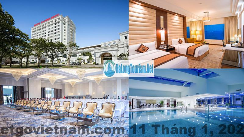 Sảnh lễ tân Khách sạn Hạ Long Royal Hotel với không gian rộng và phong cách truyền thống
