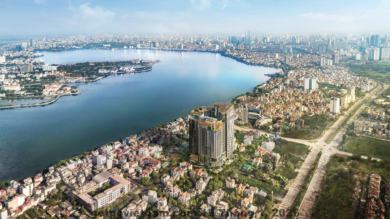 Vị trí khu Tây Hồ gần Hồ Tây, thuận tiện đi bộ và không gian yên tĩnh