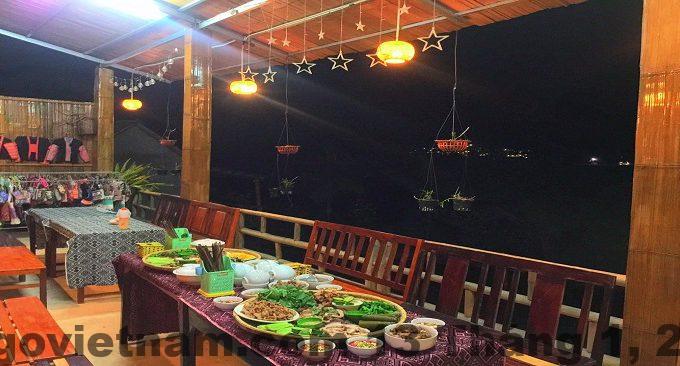 Bữa sáng buffet tại Mai Chau Green Rice Field Hotel với nhiều lựa chọn