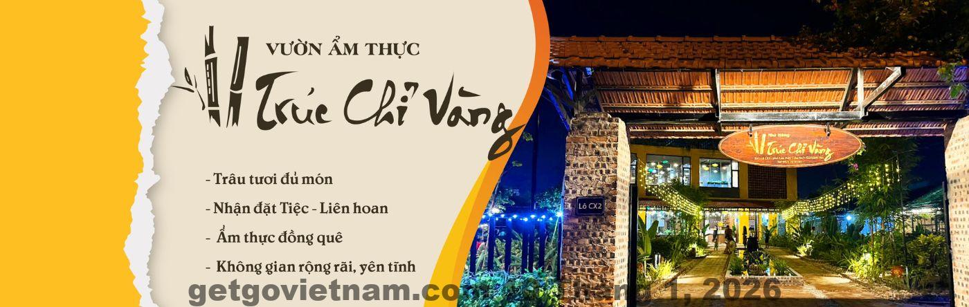 Khu vực quán ăn bình dân xung quanh khách sạn Vầng Trăng Trâu Quỳ