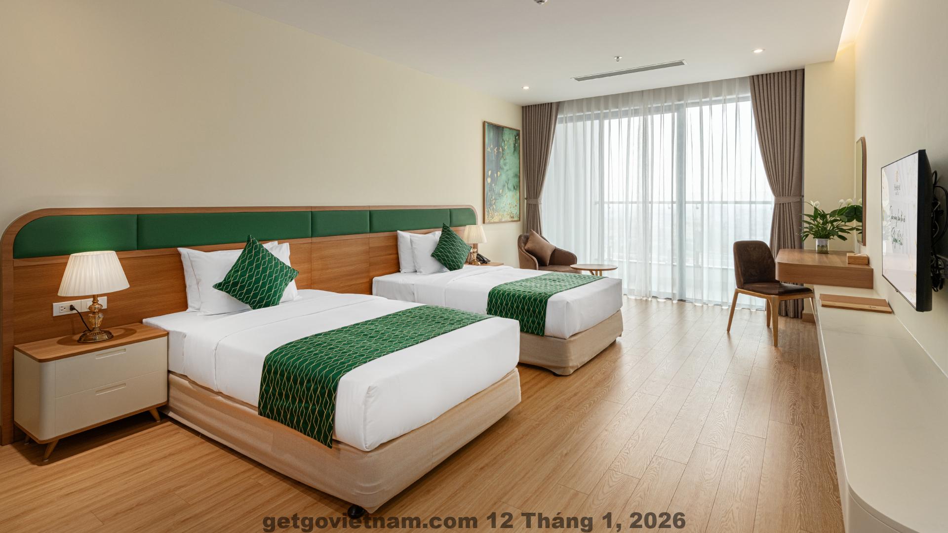 Không gian phòng ngủ phong cách khách sạn công tác tầm trung tại Hà Nội