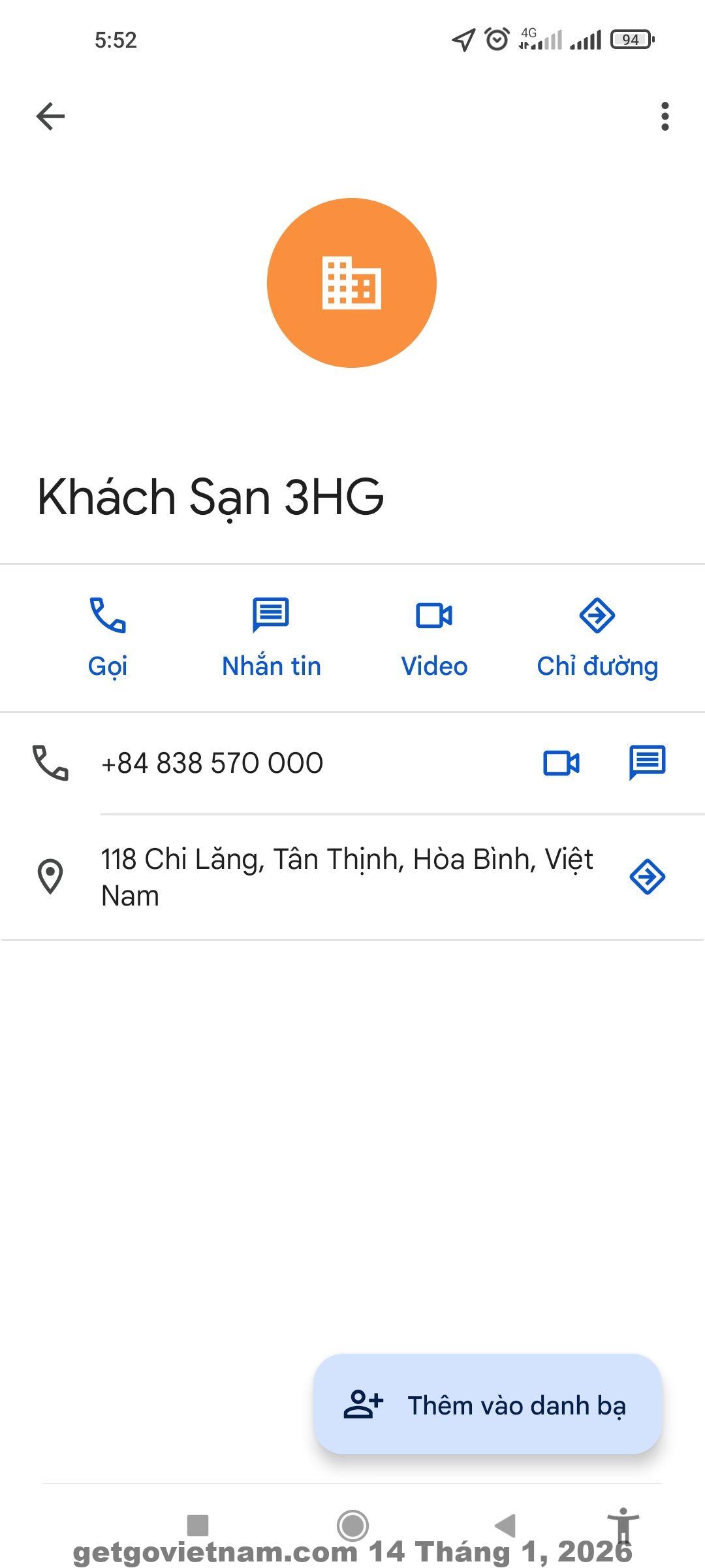 Không gian phòng nghỉ Khách sạn 3HG với nội thất cơ bản và gọn gàng