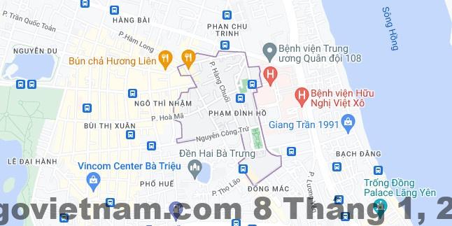 Khu dân cư Hai Bà Trưng Hà Nội với nhiều quán ăn địa phương gần khách sạn Chez Van