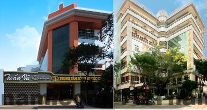 Không gian phòng ngủ khách sạn Tuấn Phương với nội thất cơ bản, giường đôi và TV