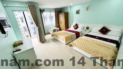 Phòng nghỉ tại CatBa Pandora Hotel & Travel với thiết kế đơn giản, gọn gàng