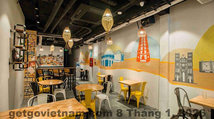 Khu café và không gian sinh hoạt chung tại Nexy Hostel