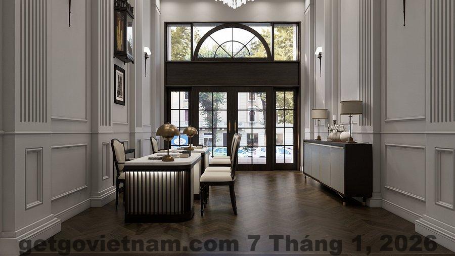 Khu vực lễ tân The Ambery Hanoi Boutique Hotel & Travel