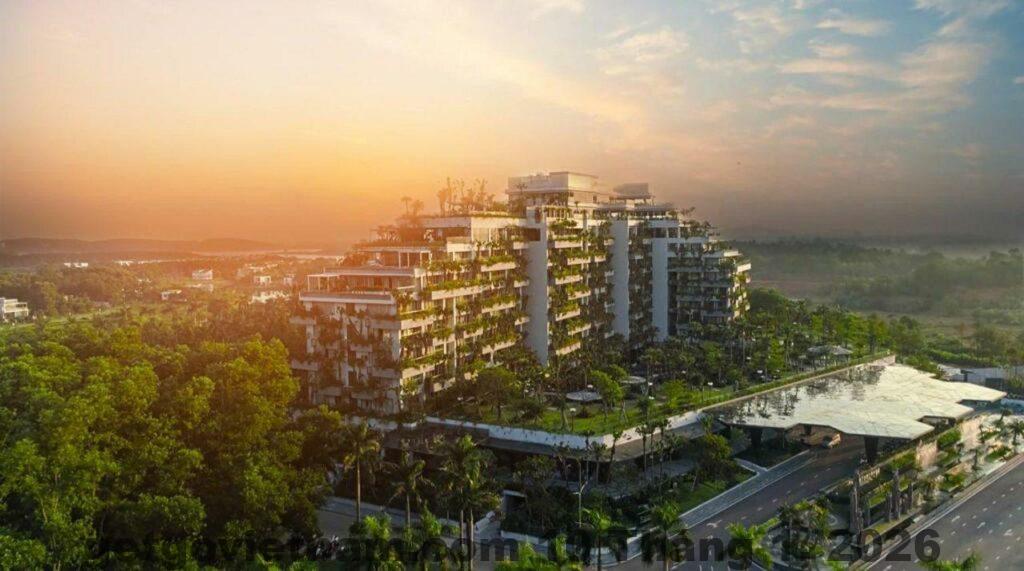 Quy mô khu nghỉ dưỡng Flamingo Dai Lai Resort nhìn từ trên cao