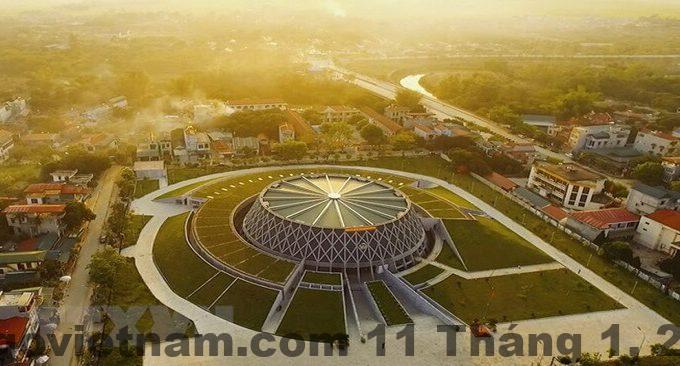 Toàn cảnh thành phố Điện Biên Phủ nhìn từ trên cao, khu vực trung tâm nơi An Lộc Hotel tọa lạc