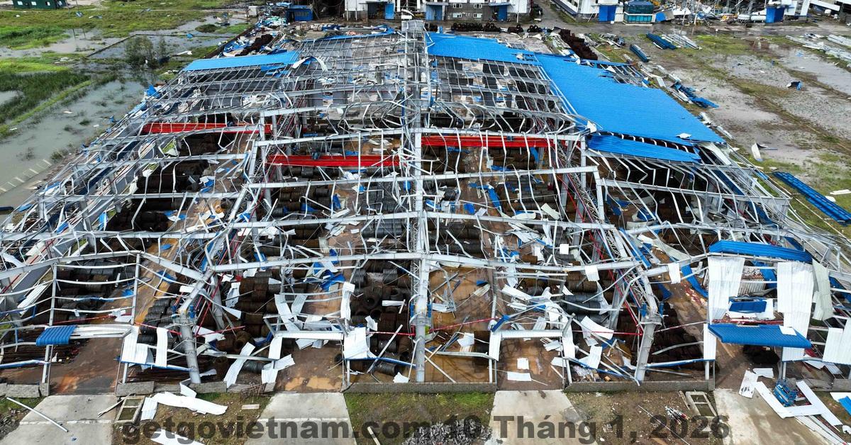 Nhà máy Trà Hoàng Long Hà Giang nhìn từ trên cao – khu sản xuất công nghiệp quy mô lớn