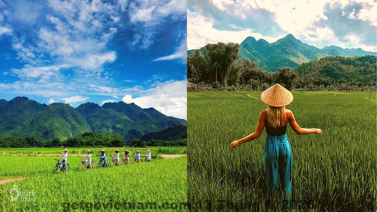 Hồ bơi ngoài trời tại Mai Chau Green Rice Field Hotel